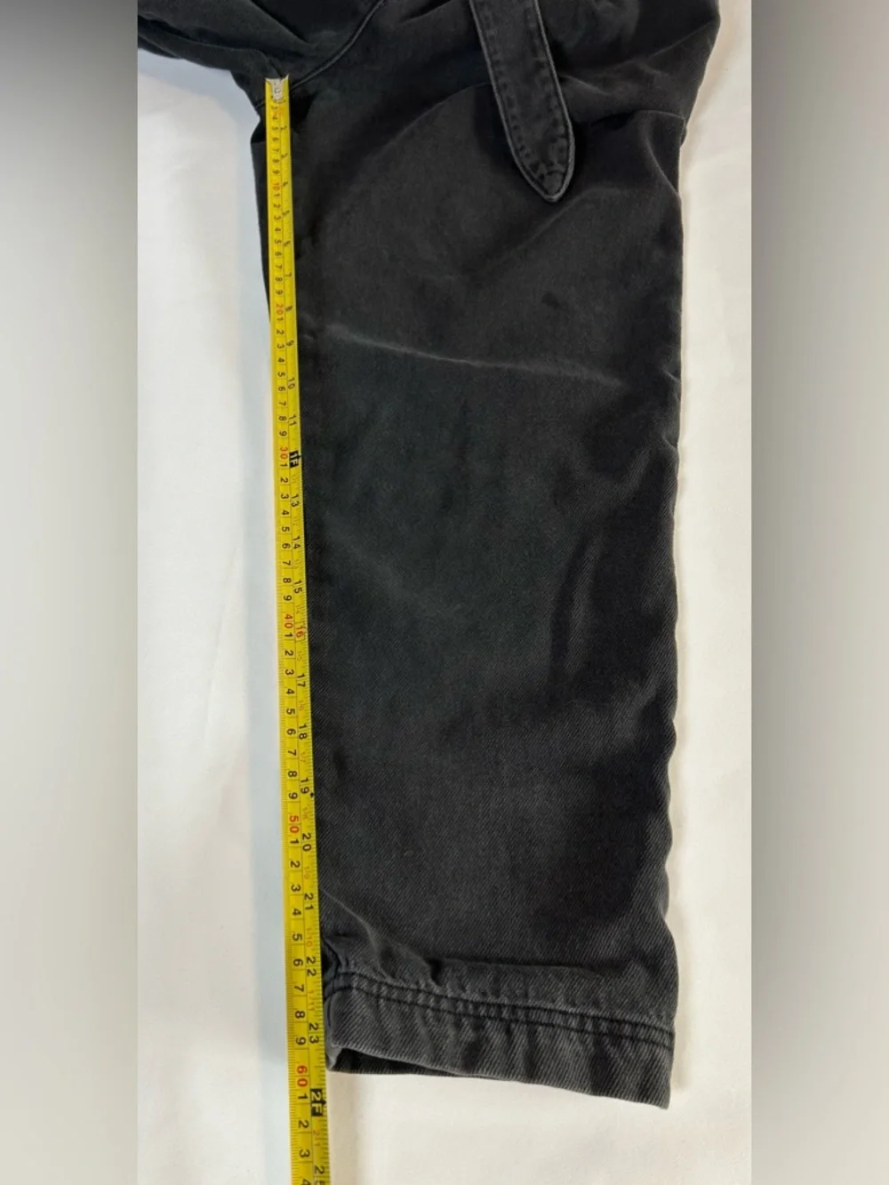 & other stories black high waist jeans size 4 belted cropped straight leg - Picture 8 of 12
